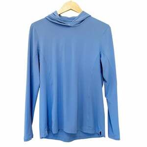 Peter Millar Blue UPF 50+ Sun Protection Hooded Long Sleeve Shirt Sz M